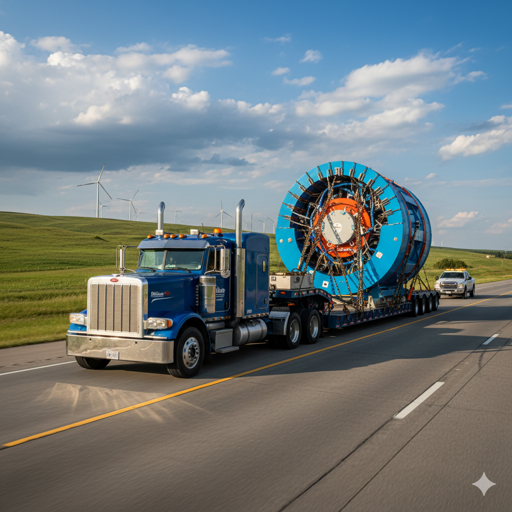 Partner flatbed hauling industrial load